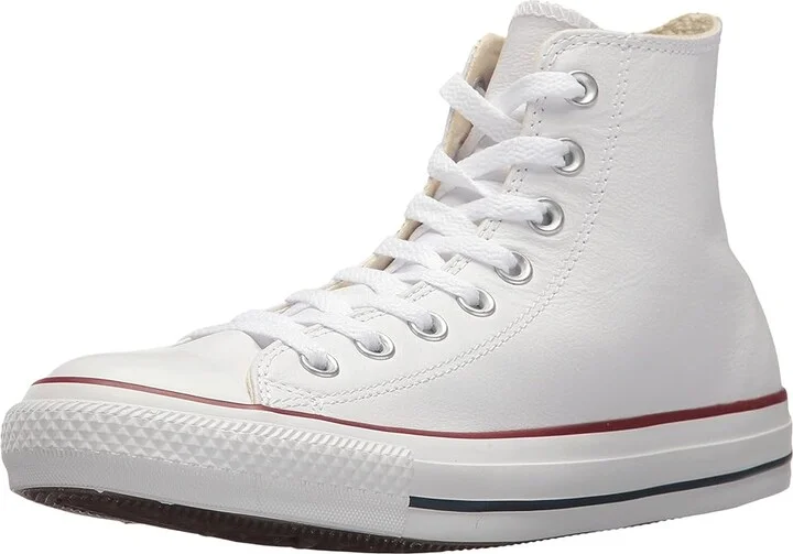Converse Chuck Taylor All Star Leather High Top Sneaker Classic Shoes White Leather : Men's 3.5 - Women's 5.5 Medium - Image 2
