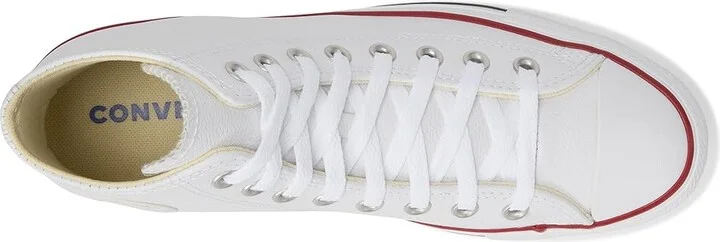 Converse Chuck Taylor All Star Leather High Top Sneaker Classic Shoes White Leather : Men's 3.5 - Women's 5.5 Medium - Image 3