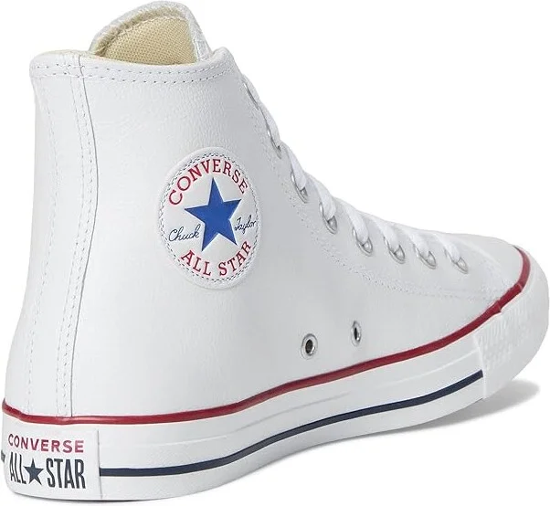 Converse Chuck Taylor All Star Leather High Top Sneaker Classic Shoes White Leather : Men's 3.5 - Women's 5.5 Medium - Image 5
