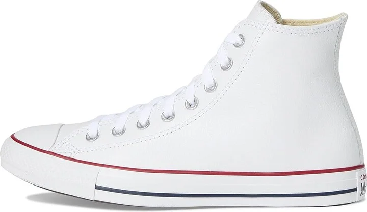 Converse Chuck Taylor All Star Leather High Top Sneaker Classic Shoes White Leather : Men's 3.5 - Women's 5.5 Medium - Image 7