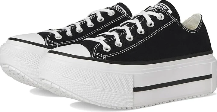 Converse Chuck Taylor All Star Lift Double Stack Lace-up Boots Black/White/Black : Men's 8.5 - Women's 10.5 Medium, Canvas