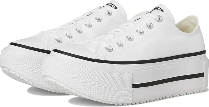 Converse Chuck Taylor All Star Lift Double Stack Lace-up Boots White/Black/White 1 : Men's 7 - Women's 9 Medium, Canvas