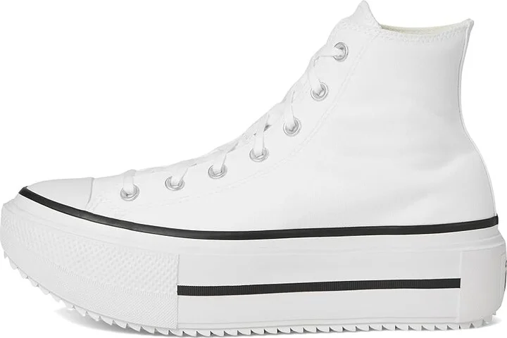 Converse Chuck Taylor All Star Lift Double Stack Lace-up Boots White/Black/White : Men's 11 - Women's 13 Medium, Canvas - Image 6