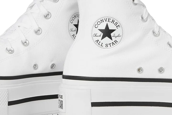 Converse Chuck Taylor All Star Lift Double Stack Lace-up Boots White/Black/White : Men's 11 - Women's 13 Medium, Canvas - Image 7
