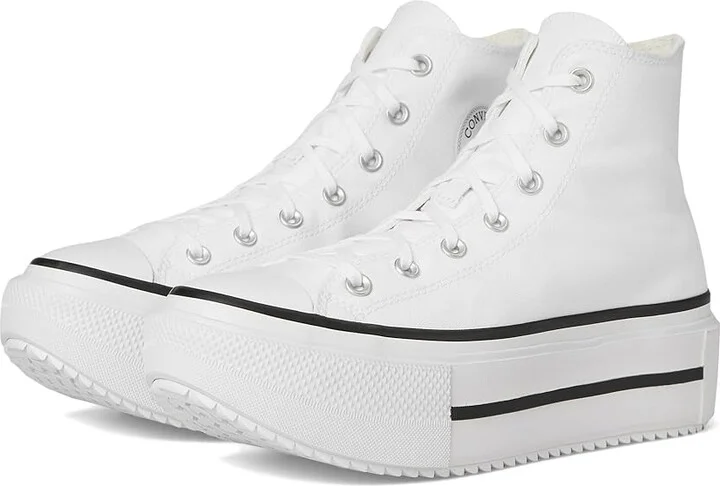 Converse Chuck Taylor All Star Lift Double Stack Lace-up Boots White/Black/White : Men's 11 - Women's 13 Medium, Canvas