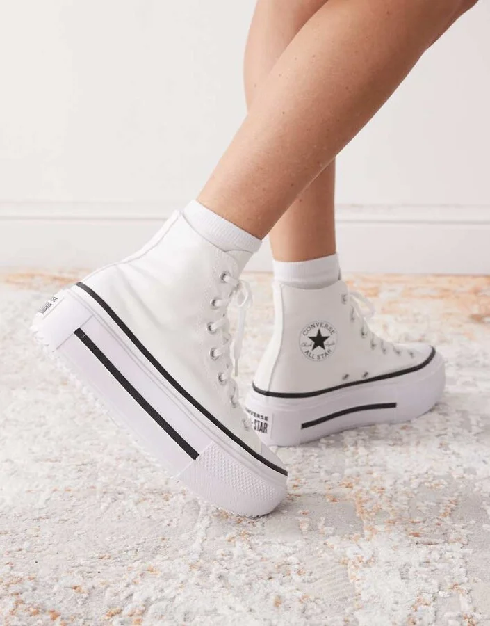 Converse Chuck Taylor All Star Lift Double Stack sneakers in white - Image 3