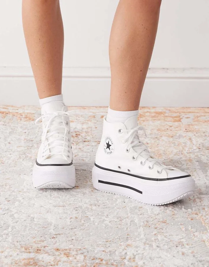 Converse Chuck Taylor All Star Lift Double Stack sneakers in white