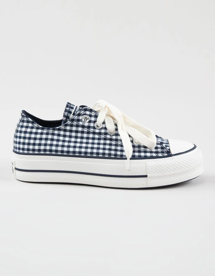 CONVERSE Chuck Taylor All Star Lift Gingham Womens Low Top Platform Shoes