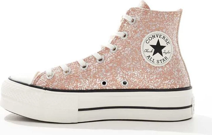 Converse Chuck Taylor All Star Lift Platform Glitter sneaker in pink - Image 2