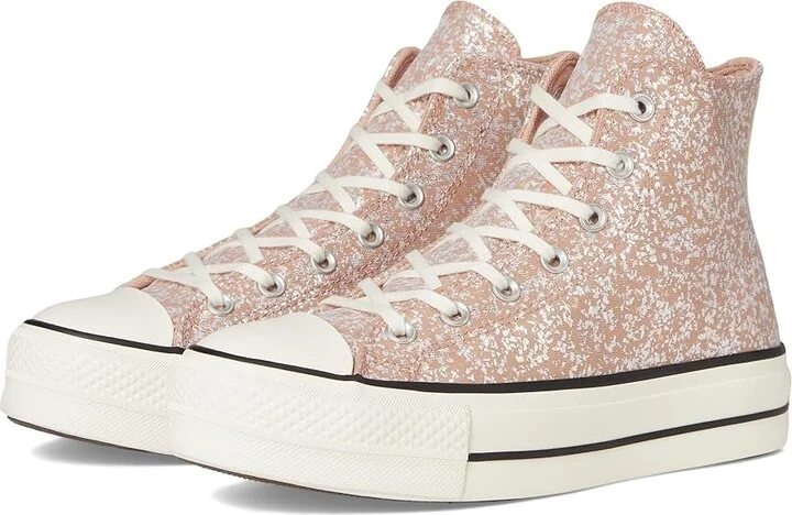 Converse Chuck Taylor All Star Lift Platform Glitter Women's Shoes Dusty Cinder/Egret/Black : 5.5 B - Medium, Leather/Rubber