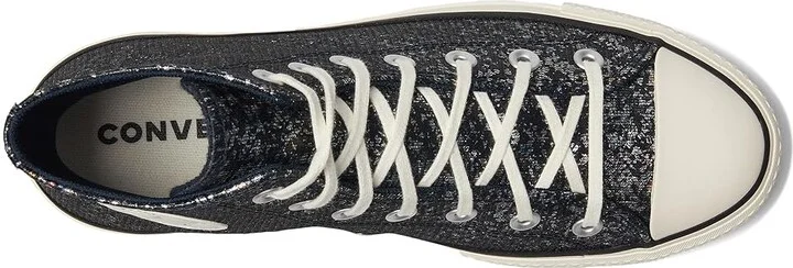 Converse Chuck Taylor All Star Lift Platform Glitter Women's Shoes Into the Void/Egret/Black : 5.5 B - Medium, Leather/Rubber - Image 2