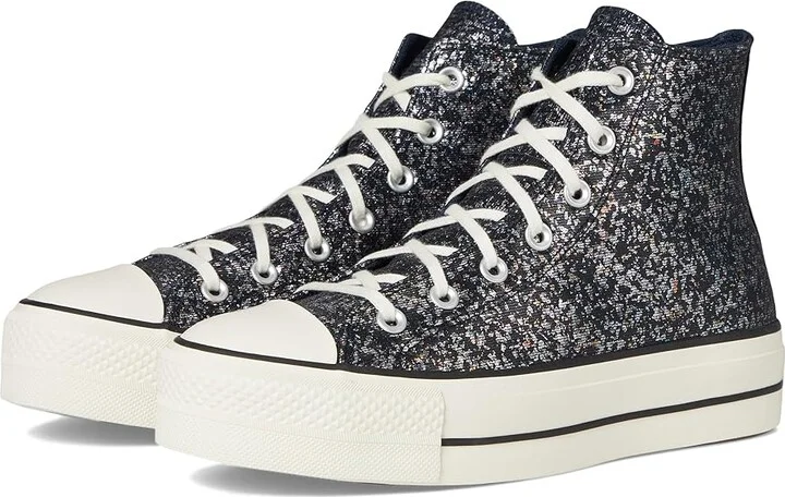 Converse Chuck Taylor All Star Lift Platform Glitter Women's Shoes Into the Void/Egret/Black : 5.5 B - Medium, Leather/Rubber