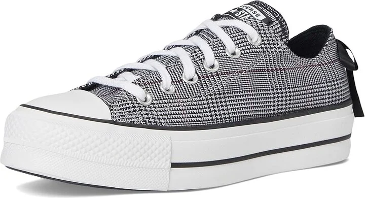 Converse Chuck Taylor All Star Lift Platform Plaid Women's Shoes Black/White/Black : 6.5 B - Medium, Canvas - Image 5