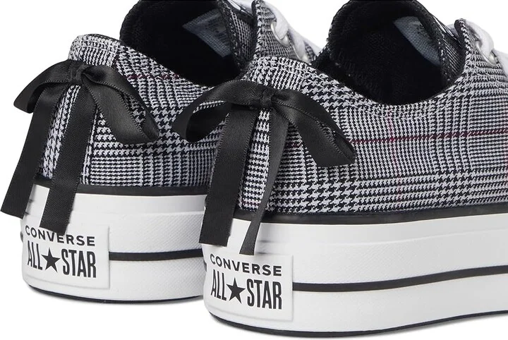 Converse Chuck Taylor All Star Lift Platform Plaid Women's Shoes Black/White/Black : 6.5 B - Medium, Canvas - Image 7