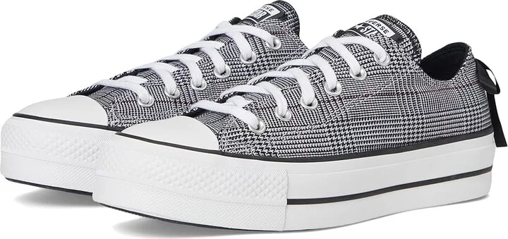 Converse Chuck Taylor All Star Lift Platform Plaid Women's Shoes Black/White/Black : 6.5 B - Medium, Canvas