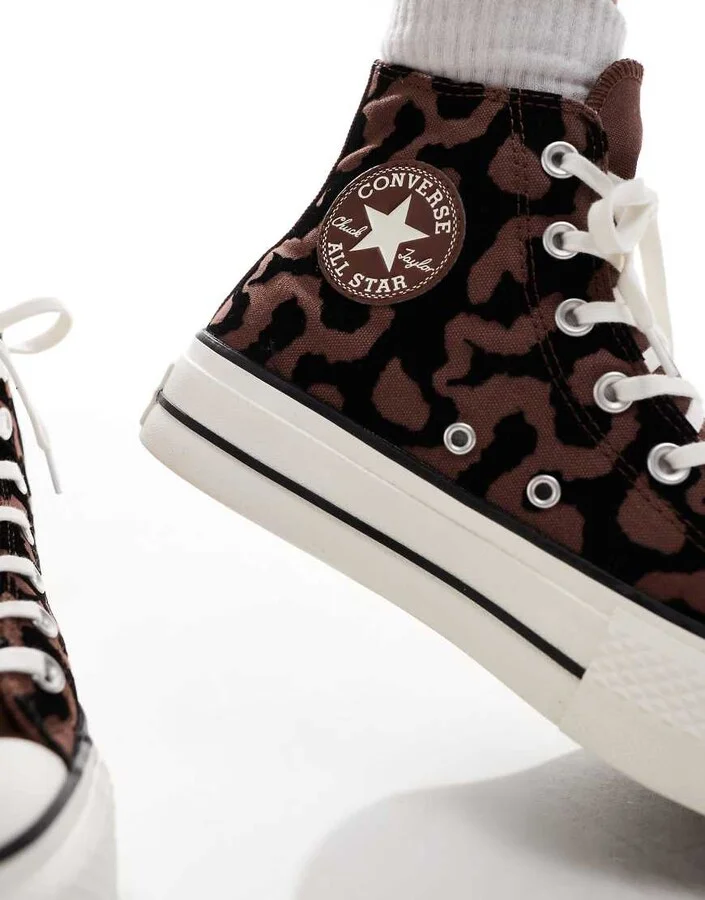 Converse Chuck Taylor All Star Lift Platform sneakers in leopard remix - Image 4