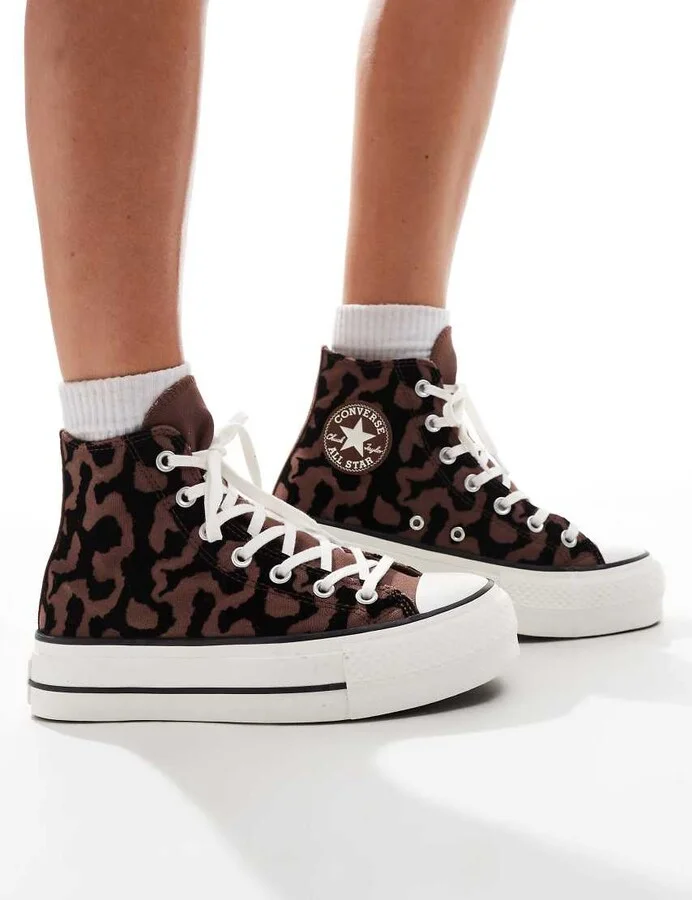 Converse Chuck Taylor All Star Lift Platform sneakers in leopard remix