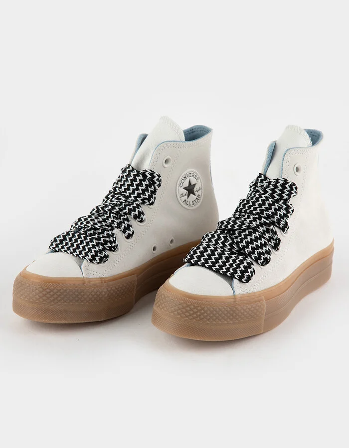 CONVERSE Chuck Taylor All Star Lift Platform Suede Womens High Top Shoes - Image 2