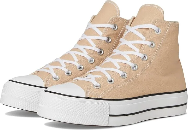 Converse Chuck Taylor All Star Lift Platform Women's Shoes Coastal Dune/White/Black : 7.5 B - Medium, Canvas/Rubber