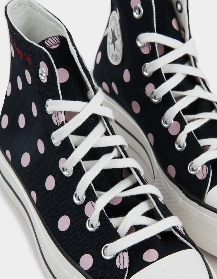 CONVERSE Chuck Taylor All Star Lift Womens Platform Polka Dot Shoes - Image 6