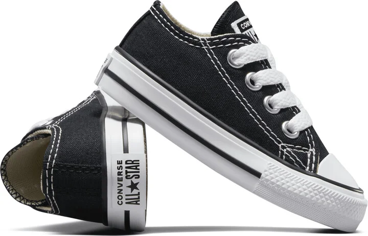 Converse Chuck Taylor All Star Low Top Infant/Toddler Shoes in Black | 7J235-000 - Image 7