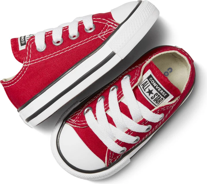 Converse Chuck Taylor All Star Low Top Infant/Toddler Shoes in Red | 7J236-600 - Image 4