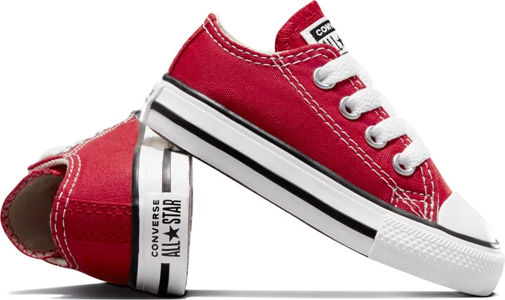 Converse Chuck Taylor All Star Low Top Infant/Toddler Shoes in Red | 7J236-600 - Image 7
