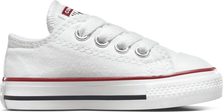 Converse Chuck Taylor All Star Low Top Infant/Toddler Shoes in White | 7J256-102 - Image 3