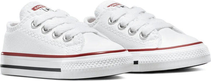 Converse Chuck Taylor All Star Low Top Infant/Toddler Shoes in White | 7J256-102 - Image 5