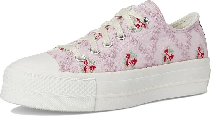 Converse Chuck Taylor All Star Low-Top Lift Platform Sneaker Women's Cold Weather Boots Summit Pink/Vintage White/Egret : 8.5 Medium, Canvas - Image 5