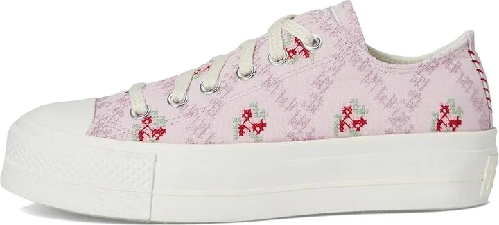 Converse Chuck Taylor All Star Low-Top Lift Platform Sneaker Women's Cold Weather Boots Summit Pink/Vintage White/Egret : 8.5 Medium, Canvas - Image 6