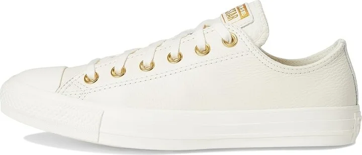 Converse Chuck Taylor All Star Low-Top Mono Leather Sneaker Women's Cold Weather Boots Egret/Egret/Gold : 5.5 Medium - Image 6