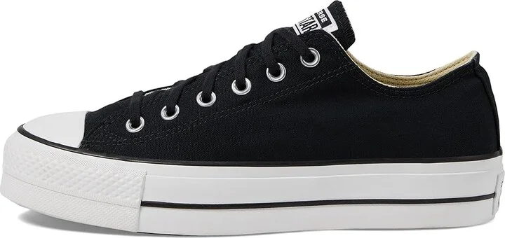 Converse Chuck Taylor All Star Low-Top Platform Sneaker Women's Shoes Black/White/White : 5 B - Medium, Canvas - Image 6
