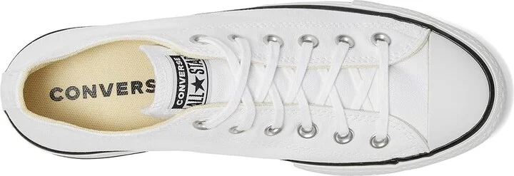 Converse Chuck Taylor All Star Low-Top Platform Sneaker Women's Shoes White/Black/White : 5 B - Medium, Canvas - Image 2