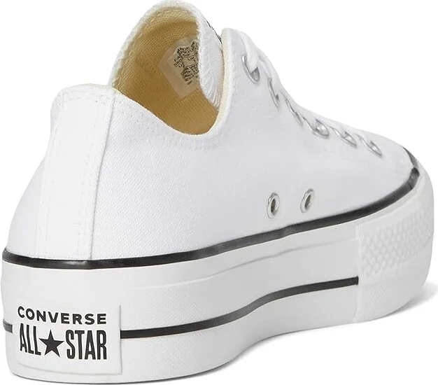 Converse Chuck Taylor All Star Low-Top Platform Sneaker Women's Shoes White/Black/White : 5 B - Medium, Canvas - Image 4