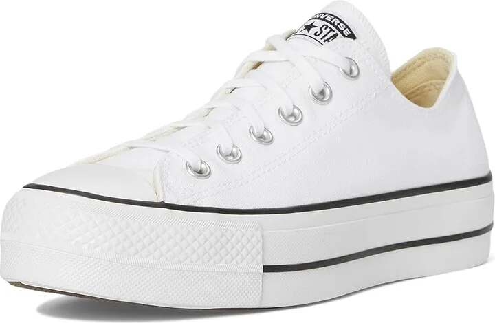 Converse Chuck Taylor All Star Low-Top Platform Sneaker Women's Shoes White/Black/White : 5 B - Medium, Canvas - Image 5