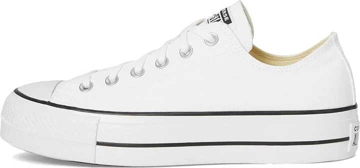 Converse Chuck Taylor All Star Low-Top Platform Sneaker Women's Shoes White/Black/White : 5 B - Medium, Canvas - Image 6