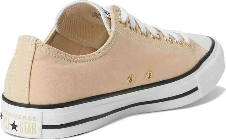 Converse Chuck Taylor All Star Low Top Sneaker Classic Shoes Coastal Dune/White/Gold : Men's 6 - Women's 8 Medium, Canvas - Image 4