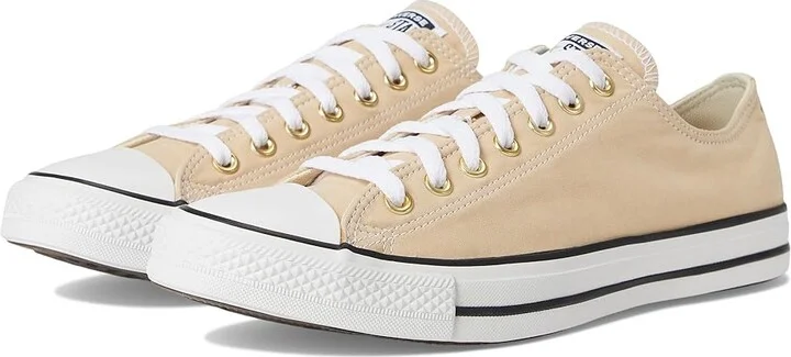 Converse Chuck Taylor All Star Low Top Sneaker Classic Shoes Coastal Dune/White/Gold : Men's 6 - Women's 8 Medium, Canvas