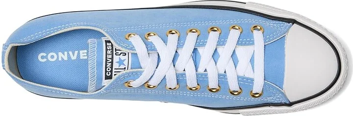 Converse Chuck Taylor All Star Low Top Sneaker Classic Shoes Open Sky/White/Gold : Men's 9.5 - Women's 11.5 Medium, Canvas - Image 2