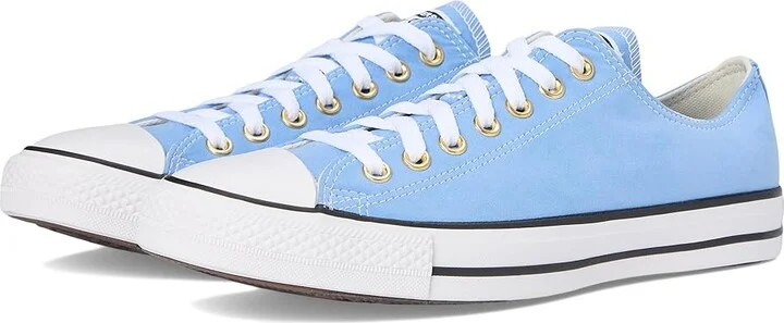 Converse Chuck Taylor All Star Low Top Sneaker Classic Shoes Open Sky/White/Gold : Men's 9.5 - Women's 11.5 Medium, Canvas