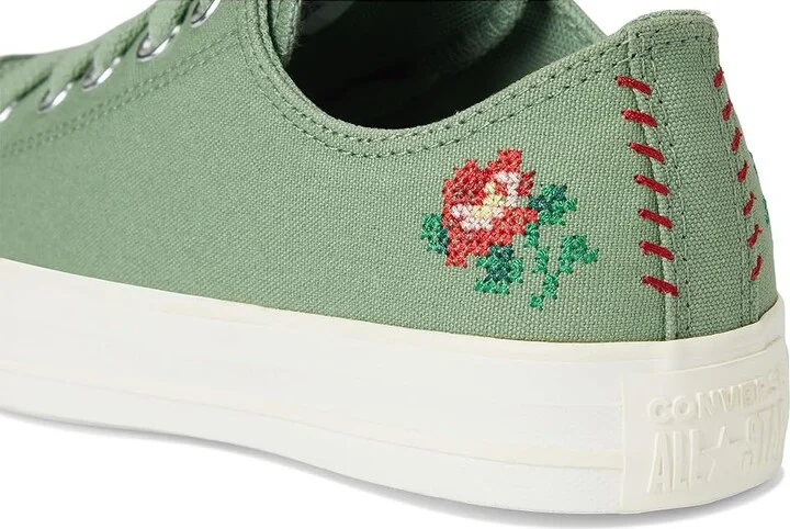 Converse Chuck Taylor All Star Low-Top Sneaker Women's Classic Shoes Foothill Green/Vintage White/Horizon Pink : 5.5 M, Canvas - Image 7