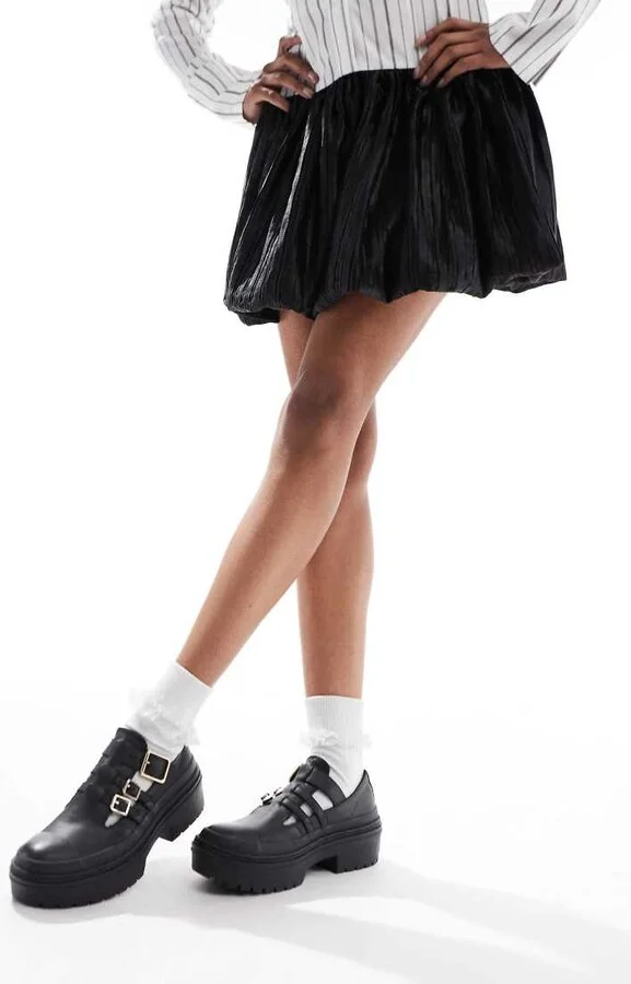 Converse Chuck Taylor All Star Lugged Heel Mary Jane Platform in black