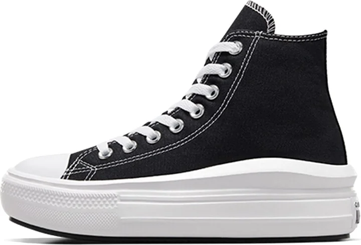 Converse Chuck Taylor All Star Move Women's Laceup Canvas Platform Sneakers (Black White