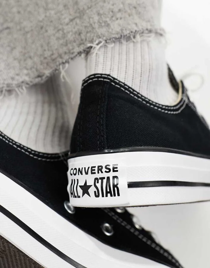 Converse Chuck Taylor All Star Ox canvas sneakers in black - Image 3