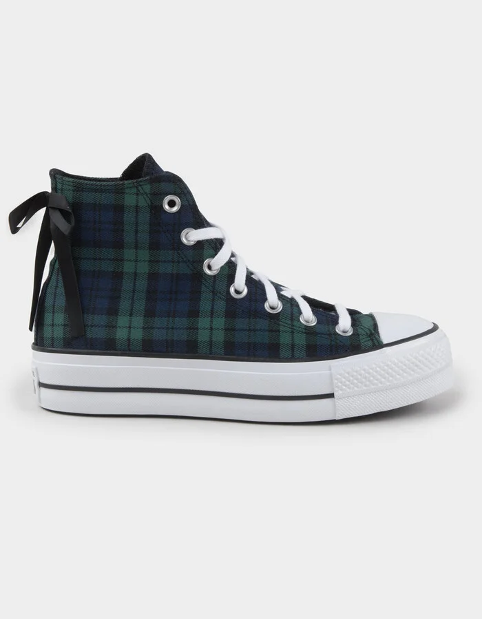 CONVERSE Chuck Taylor All Star Plaid Lift Womens High Top Platform Shoes