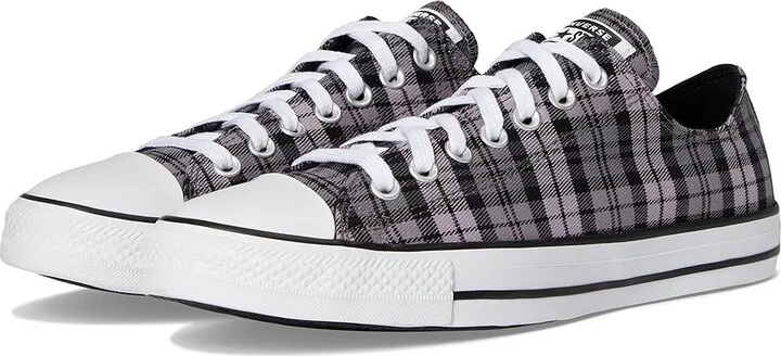 Converse Chuck Taylor All Star Plaid Shoes Black/Altitude Lilac/White : Men's 7.5 - Women's 9.5 Medium, Canvas