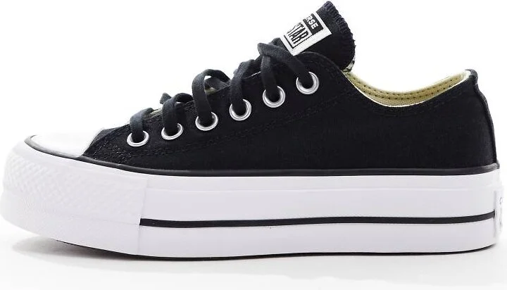 Converse Chuck Taylor All Star platform canvas sneakers in black and white - Image 2