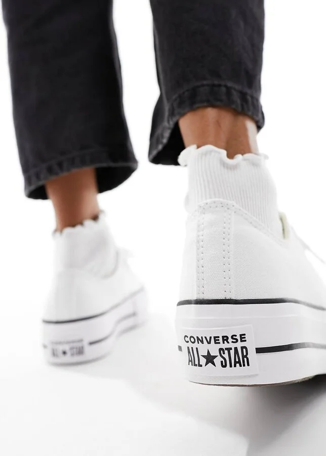 Converse Chuck Taylor All Star platform canvas sneakers in white - Image 4