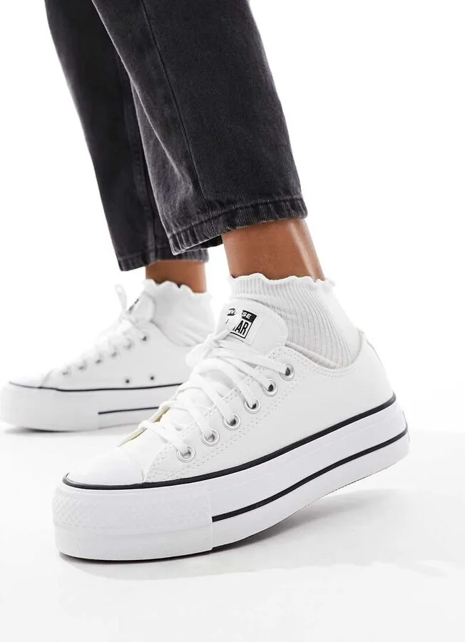 Converse Chuck Taylor All Star platform canvas sneakers in white